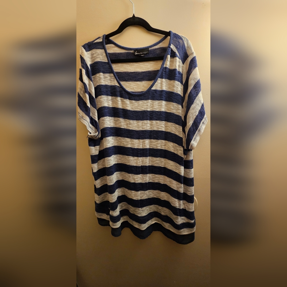 Lane Bryant Blue Striped blouse
